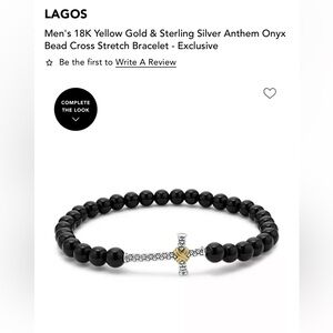 LAGOS Black Bracelet with Gold Accent